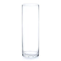 Enova Floral Cylinder Glass Vase - 4 x 12 Inches Round Large Flower Vase, Tall Pillar Candle Holder, Wedding Centerpiece (1 Piece) - size: 4W x 12H