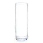 Enova Floral Cylinder Glass Vase - 4 x 12 Inches Round Large Flower Vase, Tall Pillar Candle Holder, Wedding Centerpiece (1 Piece) - size: 4W x 12H