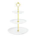 Lucky Will White Tiered Dessert Serving Tray for Kid's Party Supplies Favors 3 Tier Cupcake Cake Stand for Birthday Tea Afternoon Halloween Christmas Candy Bar - color: White