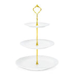 Lucky Will White Tiered Dessert Serving Tray for Kid's Party Supplies Favors 3 Tier Cupcake Cake Stand for Birthday Tea Afternoon Halloween Christmas Candy Bar - color: White