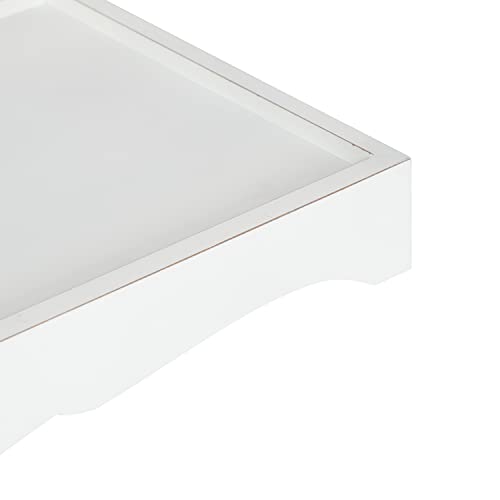 Kate and Laurel Astral Rustic Farmhouse Wood Tray; 10 x 24; White; Decorative Rustic Tray with Distressed Wood and Sophisticated Finish for Farmhouse Decor Scheme