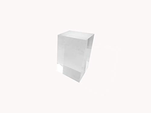 Clear Solid Acrylic Block ，Diamond Polished Acrylic Cube Display Stand ，Jewelry Ring Display Organizer (2" x 2" x 4") - size: 2" x 2" x 4"