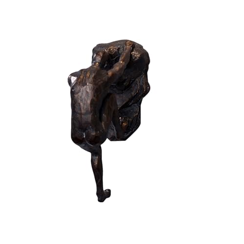 Climbing Man Wall Sculpture – Resin Decor Figure, Modern Art Accent, Black Home Ornament | Unique 3D Hanging Statue Piece, Artistic Abstract Wall Decoration Setup Living Room Bedroom Workplace Design - size: Trumpet Hands Climbing, style: Black