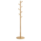 VASAGLE Solid Wood Coat Rack, Free Standing Hall Coat Tree with 7 Hooks, 3 Height Options, for Coats, Hats, Bags, Purses, for Entryway, Hallway, Rubberwood Hooks and Pole, Natural Beige URCR007N01 - color: Natural Beige, style: Round Base + Spherical Hook