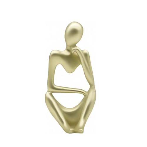 Abstract Thinker Sculpture Bookends - Modern Bookshelf Decor for Home Office, Aesthetic Resin Statue Bookend Holder for Desk, Coffee Table - Reading Art Decor Gift for Book Lovers-A - color: Gold, size: Left