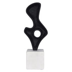 Cruiser’s Caché Modern Abstract Sculpture, Artisan-Made Cast Aluminum with Black Anthracite Finish, Natural Marble Base, 11.75" - color: Modern Abstract 11.75"