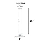 CYS EXCEL Cylinder Clear Glass Vase (H:40" D:6") | Multiple Size Choices Glass Flower Vase Centerpieces | Hurricane Floating Candle Holder Vase, (GCY122/40) - size: H-40" D-6"