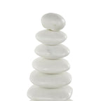 Deco 79 Marble Abstract Decorative Sculpture Stacked Stone Home Decor Statue with Black Block Base, Accent Figurine 3" x 3" x 9", White - size: 3" x 3" x 9"