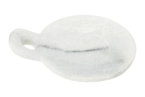 Creative Co-Op Small Marble Handle Dish, 5" x 3.5", White (DF2329) - color: White, size: 5" x 4"