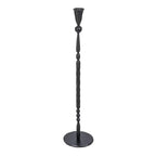 Creative Co-Op Wide Decorative Hand-Forged Metal Taper Holder, Black - size: 5" Round x 20"H