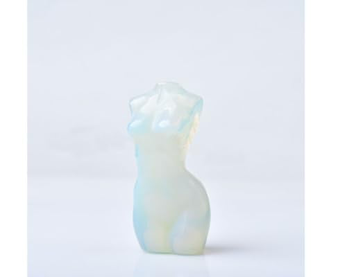 Natural Opal Crystal Female Model Figurine Hand Carved Body Sculpture Statue Gemstone Small Figurine Reiki 3 Inch Home Office Decor Ornaments 100-150 Grams - color: Opal