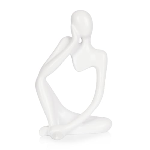 Sandstone Resin Thinker Style Abstract Sculpture Statue Collectible Figurines Home Office Bookshelf Desktop Decor (Small White, Left) - color: Small White, size: Left 1pc