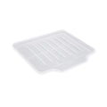 Copco Small Clear Drain Board Fits Under Any Small Dish Rack to Catch Water or for Larger Pots Alone, Angled Base Allows for Self Draining with Raised Ribs to Prevent Water from Puddling