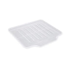 Copco Small Clear Drain Board Fits Under Any Small Dish Rack to Catch Water or for Larger Pots Alone, Angled Base Allows for Self Draining with Raised Ribs to Prevent Water from Puddling
