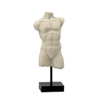 Galt International 13.5" Poly Marble Body Statue w/Black Pedestal Stand for Home Decor - Greek God Sculpture Mythology Stone-Like Marble-Feel Accent (Man) - size: 13.5" Male