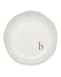 Personalized Ceramic Ring Dish - Monogrammed Jewelry Tray, Handcrafted Room Decor Engagement Wedding Present - Mothers Day Valentines Christmas Birthday Gift Women, Engraved Initial b - style: b