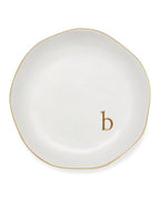 Personalized Ceramic Ring Dish - Monogrammed Jewelry Tray, Handcrafted Room Decor Engagement Wedding Present - Mothers Day Valentines Christmas Birthday Gift Women, Engraved Initial b - style: b