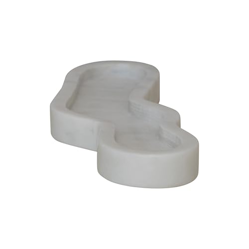 Bloomingville Organic-Shaped Marble Tray, White
