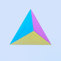 CMY Cubes The Ignis (50mm) - Cyan, Magenta & Yellow Polyhedron - Subtractive Color Mixing Optical Tetrahedron - Teaches Subtractive Color Mixing - Educational, Physics & Kinetic Art Desk Object