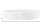 Creative Co-Op Minimalist Round Carved Marble Tray or Charcuterie Board, White, 12" - size: 12"