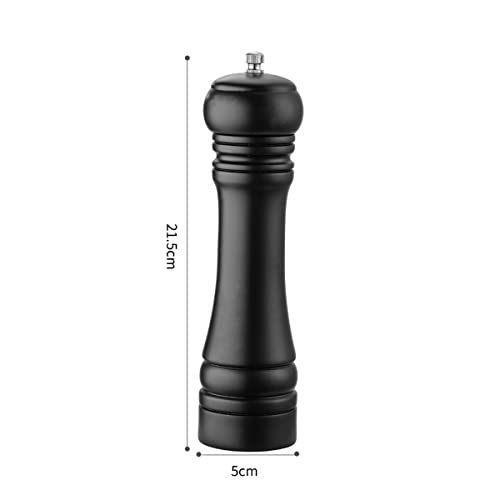 Wooden Pepper Mill Set Salt Black Pepper Grinder Kit Manual Mills Solid with Strong Adjustable Ceramic Grinders 2 Piece 8 Inches - color: F 2 Retro + Black