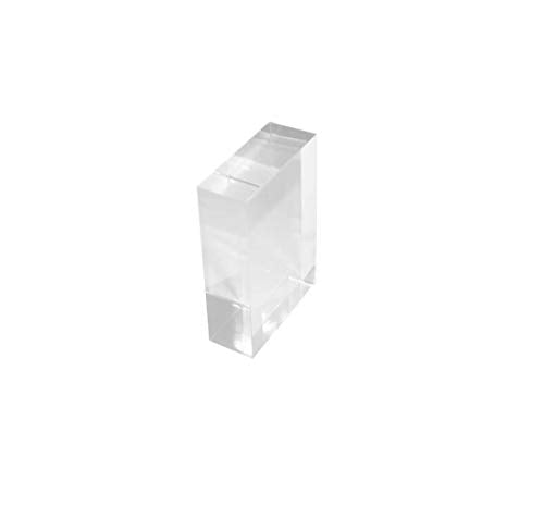 Clear Solid Acrylic Block ，Diamond Polished Acrylic Cube Display Stand ，Jewelry Ring Display Organizer (2" x 4" x 4") - size: 2" x 4" x 4"