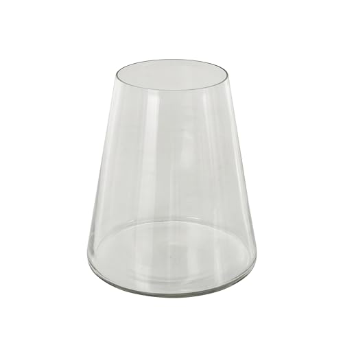 Deco 79 Glass Decorative Vase Cone Shaped Centerpiece Vase, Flower Vase for Home Decoration 7" x 7" x 9", Clear - size: 7" x 7" x 9"