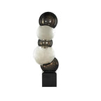 Deco 79 Glass Abstract Decorative Sculpture Stacked Orb Home Decor Statue with Black Base, Accent Figurine 5" x 4" x 16", Black - size: 5" x 4" x 16"