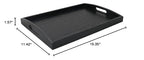 DILLMAN Serving Tray Large Black Wood Rectangle Food Tray Butler Tray Breakfast Tray with Handles (Small) - size: 15.4" x 11.4" x 1.6"