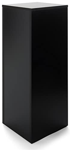 Displays2go, Portable Gallery Pedestal, Laminated Particle Board, Melamine Construction – Black Finish (WDCUBEBLK3) - color: Black, size: 36"H