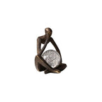 Lucky Crystal Ball Thinker Statue – Abstract Resin Figurine with Bronze Finish, Modern Home & Office Decor Sculpture Symbolizing Luck and Clarity, Artistic Gift for Men & Women