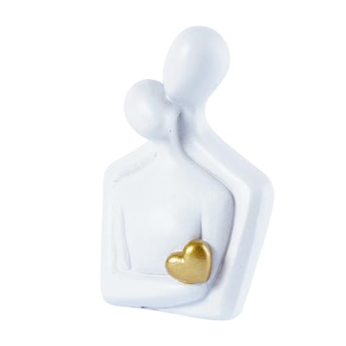 Abstract Couple Sculptures Statues for Home Decor Resin Love Statue Modern Tv Stand Decor Small Decor for Shelves Romantic Bedroom Decor for Couples, White - color: White