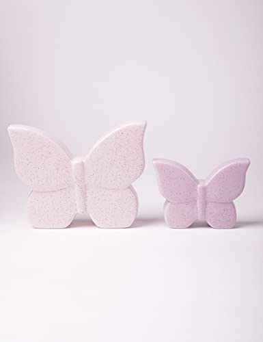 Butterfly Decor Statue Animal Figurine Gift Modern Art Sculpture for Living Room Bedroom Home Ceramic Cream 6.7 Inch
