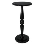SwallowLiving Black Side Table, 25" Tall Small Round End Table for Small Spaces, Solid Pine Wood Pedestal Drink Table, Narrow Accent Table for Living Room, Bedroom & Entryway, Matte Black Finish - color: Black Spindle