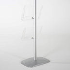 M&T Displays Free Standing Aluminum Display Stand Single Sided Document Brochure Sign Holder Front Loading Portrait Landscape Silver Snap Frame 1x(11x17) and 2 pcs Clear Acrylic Shelf 2x(8.5x11) Inch - color: Silver