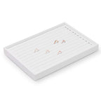 Oirlv Premium White Leather Stackable Jewelry Tray Ring Holder Organizer Showcase Ring Earring Display - color: White, size: Ring Tray