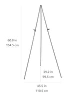 Amazon Basics Easel Display Stand, Instant Floor Poster, Lightweight, Collapsible and Portable with Tripod Base, Black Steel (supports 5 pounds) - size: 39.17"D x 43.5"W x 60.83"H