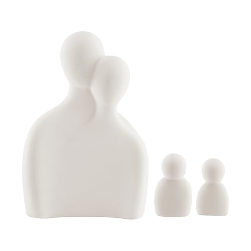 Danya B. Hans Cream Abstract Nesting Three Piece Family of 4 Decorative Accent Matte Ceramic Sculpture Figure Set