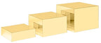 Red Co. Set of 3 Glossy Gold Acrylic Cube Display Nesting Risers with Hollow Bottoms - color: Gold, size: 6",7",8" - 1 pack