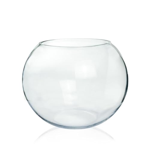 Craft And Party, Glass Bubble Bowl, 4.5" Height x 6" Width Glass Fish Bowl Vase, Bubble Bowl vase for Terrarium, Flower vase Centerpiece - size: Bubble Bowl : 4.5"H x 5.9"W