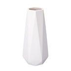 D'vine Dev 11 Inch Snow White Ceramic Vase, Geometric Handmade Craft Flower Vase with Design Box Packaged, VS-GM-SW-11 - color: Snow White, size: 11 Inch