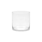 6" Wide 6" Tall Large Hand Blown Sturdy Clear Cylinder Glass Vase, Centerpiece Flower Vase for Rose, Tulip, Boquets, Hurricane Candle Holder (1, 6"x6") - size: 6"x6"