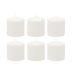 Stonebriar Unscented White Tall Pillar Candles, 18 Hour Burning Candle Pillars, Perfect for Decor, Weddings, Emergencies 3" X 3", 6 count - size: 3" x 3", style: Pack of 6
