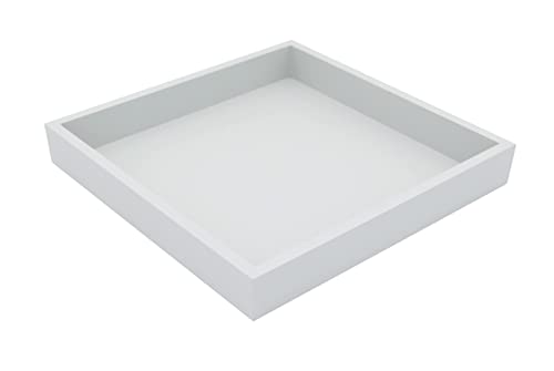 10"x10" Small Square Wood Decorative Tray for Office, Ottoman, Bathroom, Entry, Remote Controls, Countertop Organizer, Candle Tray - Harbor Gray - color: Harbor Grey