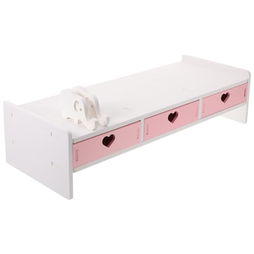 Multi-Purpose Computer Monitor Stand Riser 19.29X7.48X3.93In Elevated Rack Desk Organizer for Space Saving and Desktop Screen Comfort