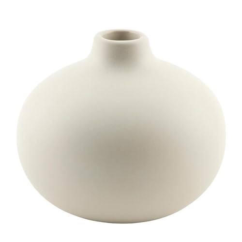 47th & Main Ceramic Vases for Flowers Modern Minimalist Small Vase for Home Décor, 3.5" Diameter x 3" Tall, Matte White - color: Matte White