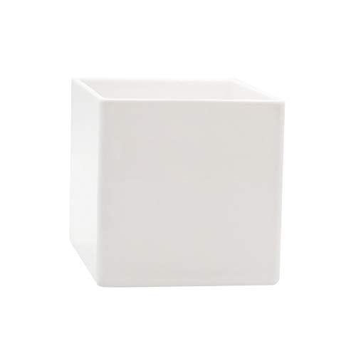 Royal Imports Flower Acrylic Vases Cubes - Decorative Centerpiece for Home or Wedding - Non Breakable Plastic, 4" - White - size: 4"x4"