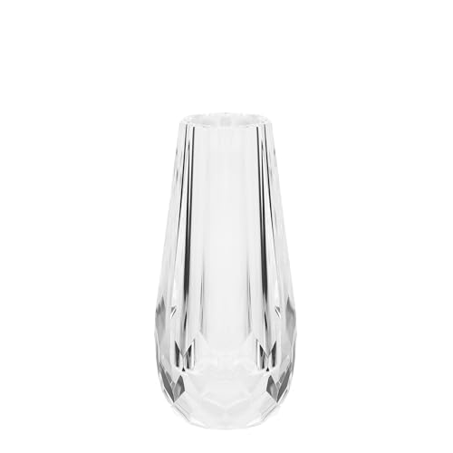Small Crystal Flower Bud Vase Decorative Vase for Home or Dinner Table Outline Dimensions W2.8 x H5.9 with Gift Box - size: 7x15cm