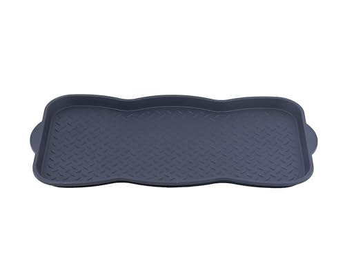 Superio Shoe & Boot Tray for Entryway, All Season Indoor and Outdoor Waterproof Mat for Snow and Mud, Heavy Duty Black Shoe Tray, Multi-Purpose: Pet Food, Under Sink Mat, Garden, All-Weather Use
