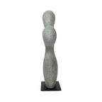 Elio Sculpture, Rectangular, Ecomix, Slim Metal Base, Freeform Modernist Figure, Charcoal Grey